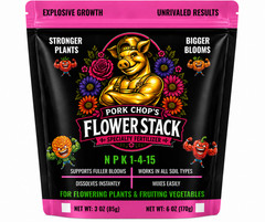 Pork Chops Flower Stack Water Soluble Fertilizer 1-4-15 Bloom Booster Hydro Soil