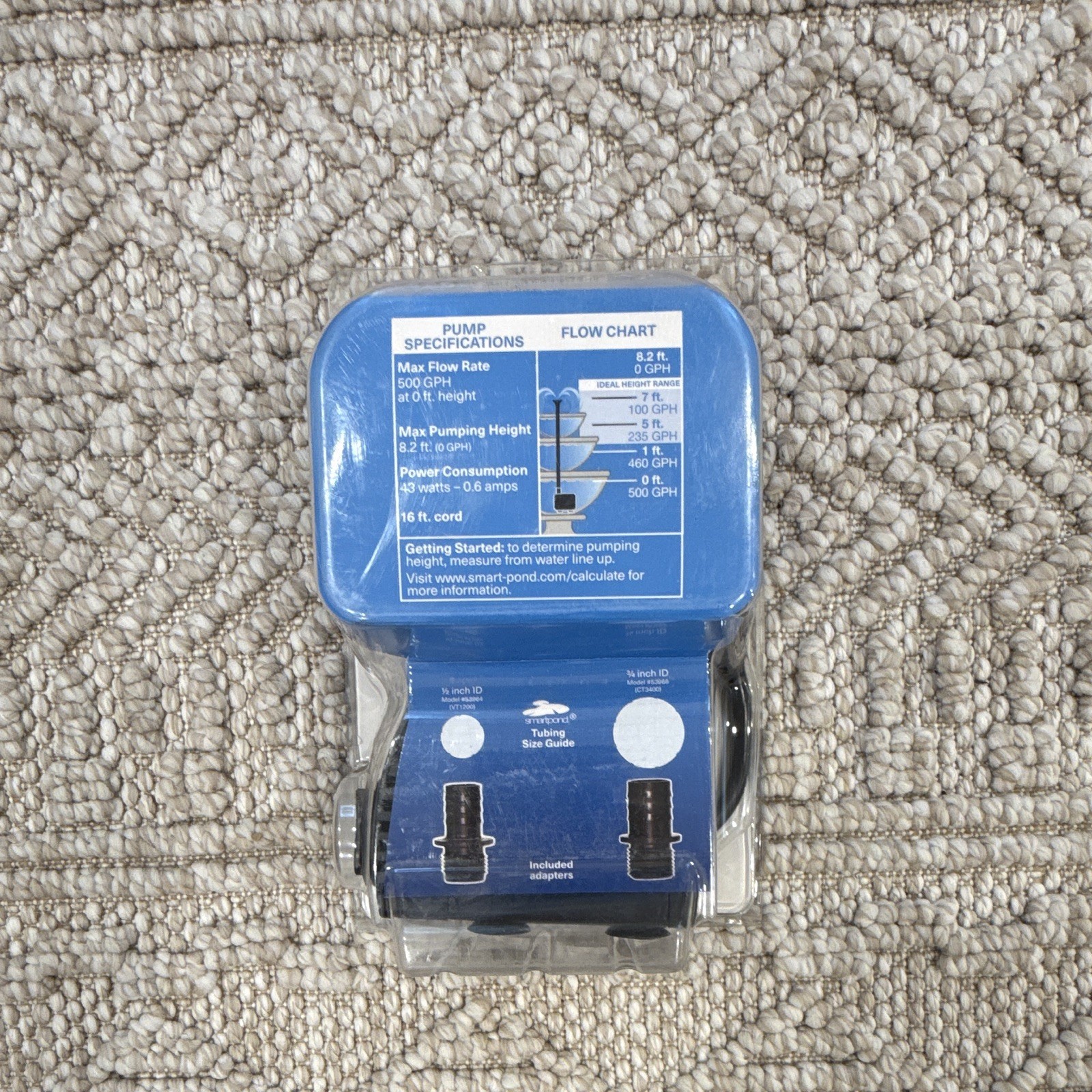 SmartPond Submersible Fountain Pump Low Water Shut-Off 500 GPH 43W #84575 gallery