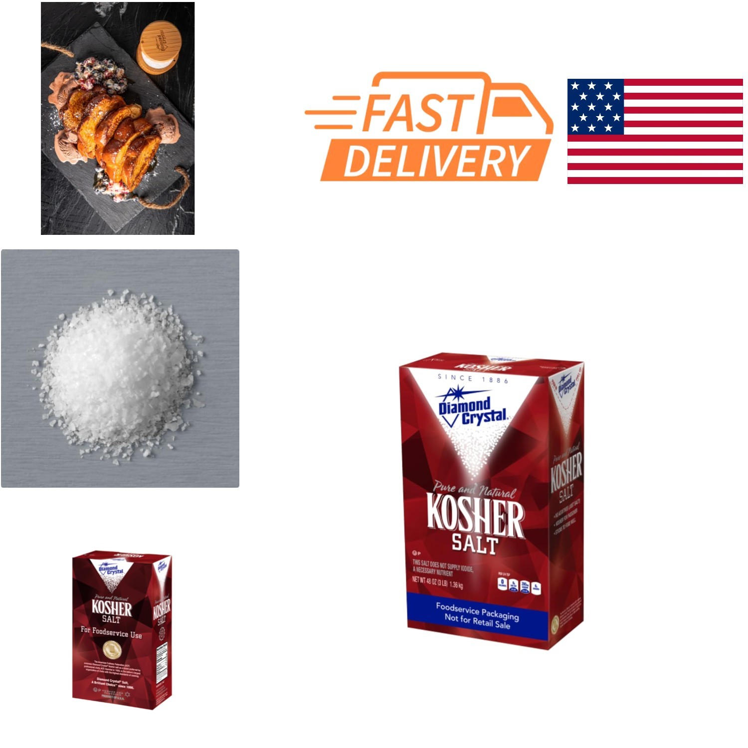 Kosher Salt 3 Pound Box Pure Natural No Additives for Cooking and Baking gallery