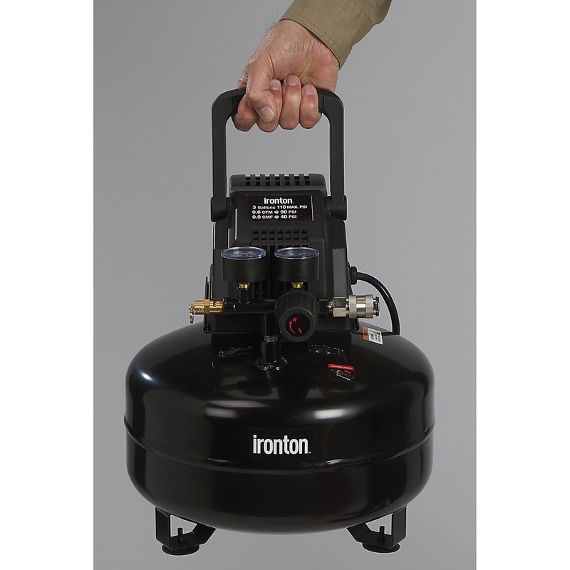 Ironton Oil-Free Pancake Air Compressor, 0.3 HP, 3 Gallons, 110 PSI gallery