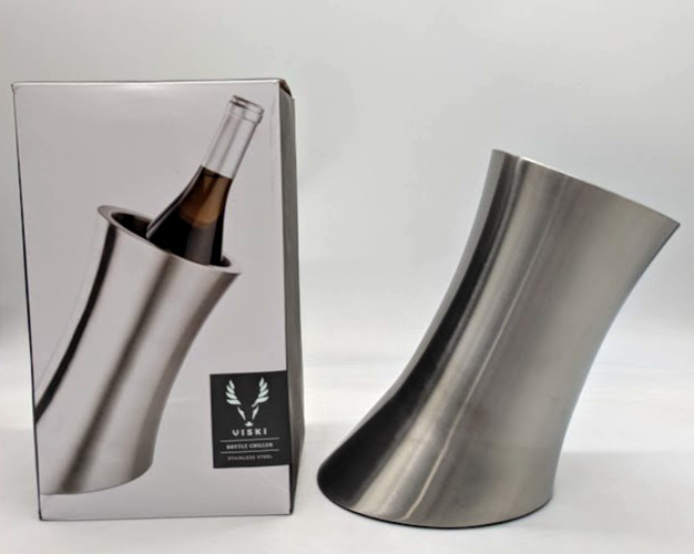 *SEE DETAILS* Viski Convex Harrison Stainless Steel Wine Chiller gallery