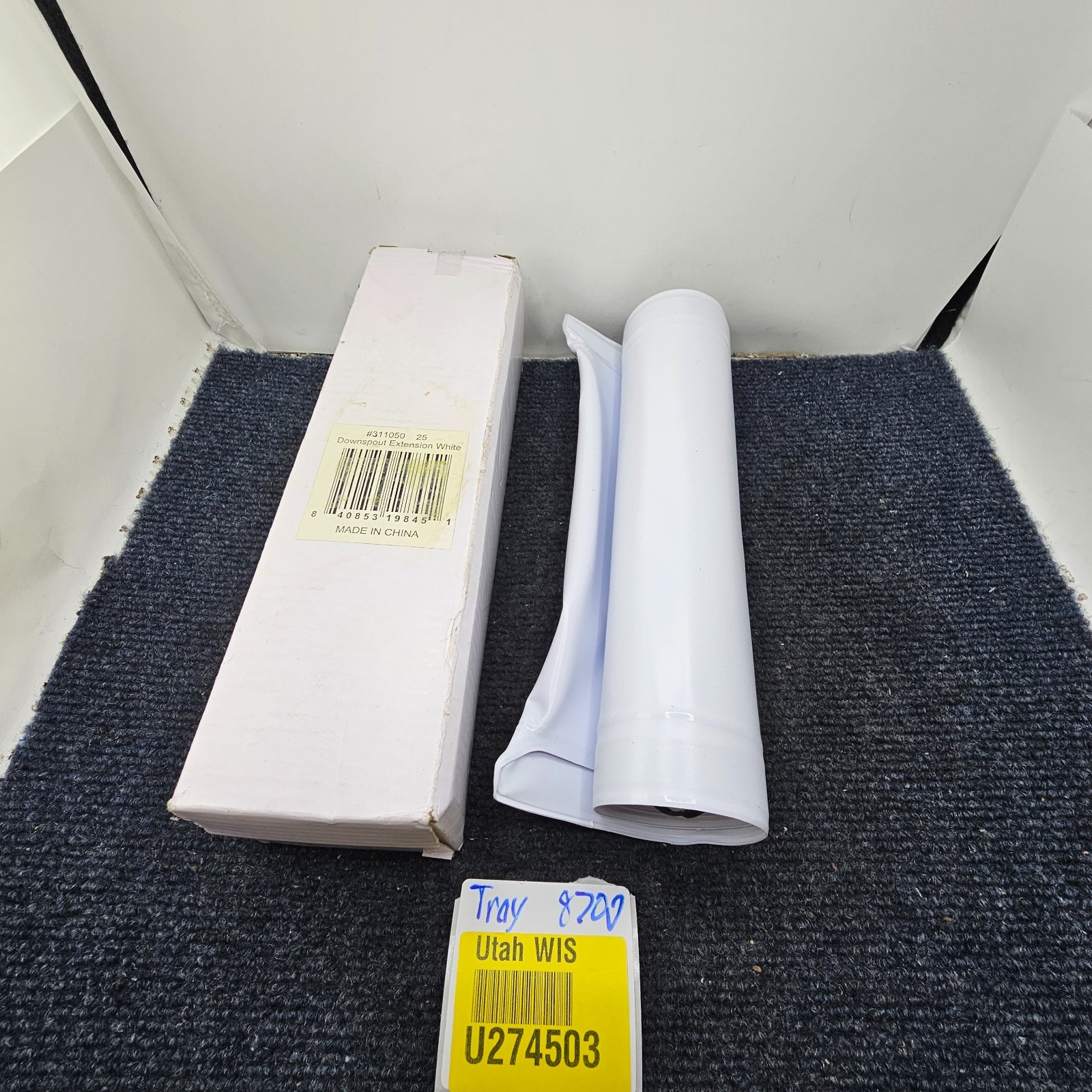Fox Valley Traders 311050: 46" Long Vinyl Downspout Gutter/Drain Extension White gallery