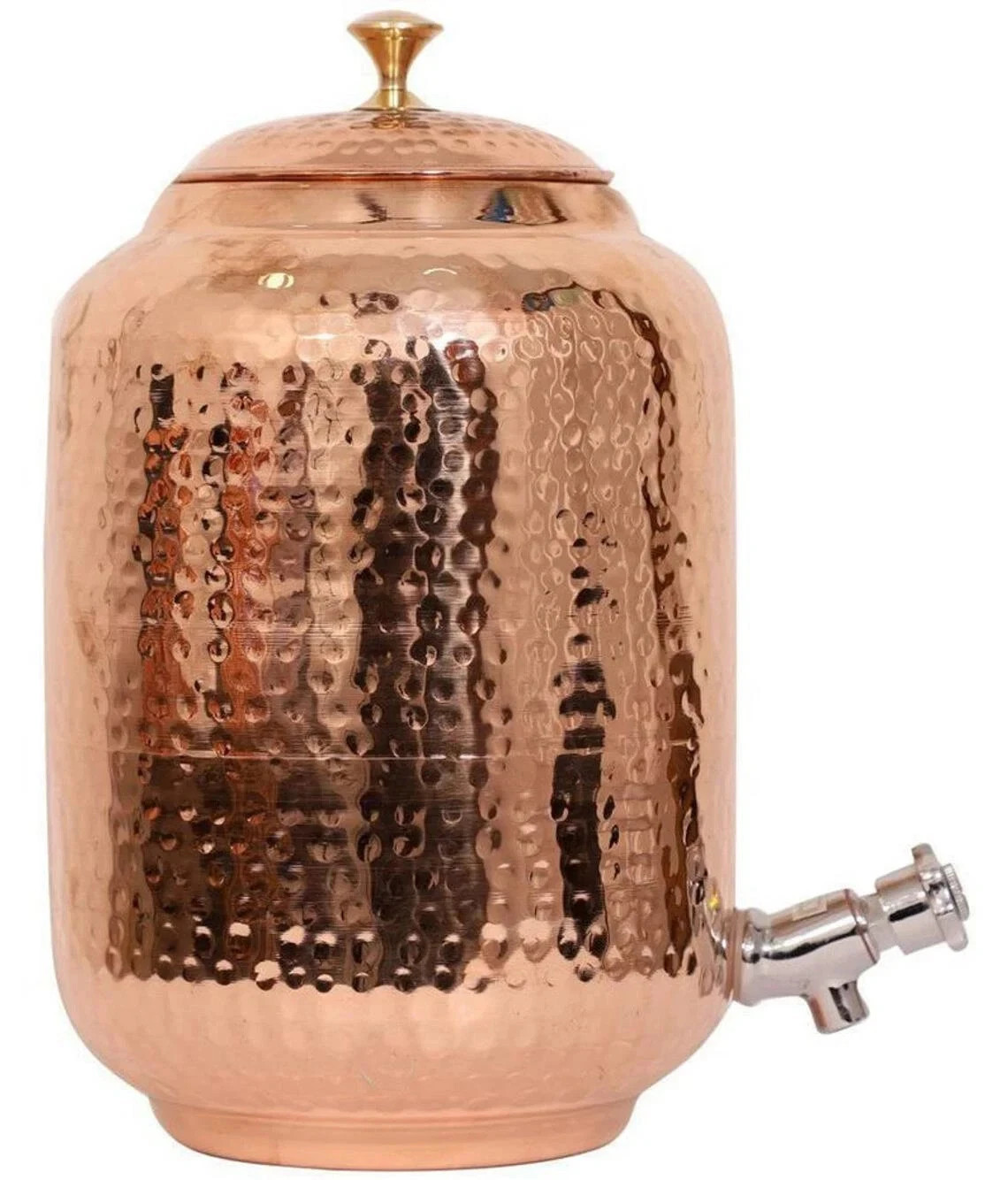 Handmade Pure Copper Hammered Pure Copper Water Dispenser Pot 4Ltr Tank 2 Bottle gallery