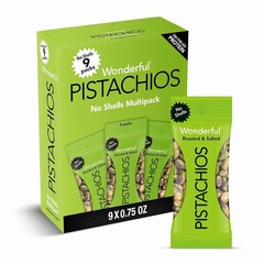 Wonderful Pistachios No Shells Roasted & Salted Nuts – 0.75 Ounce Bags Pack of 9