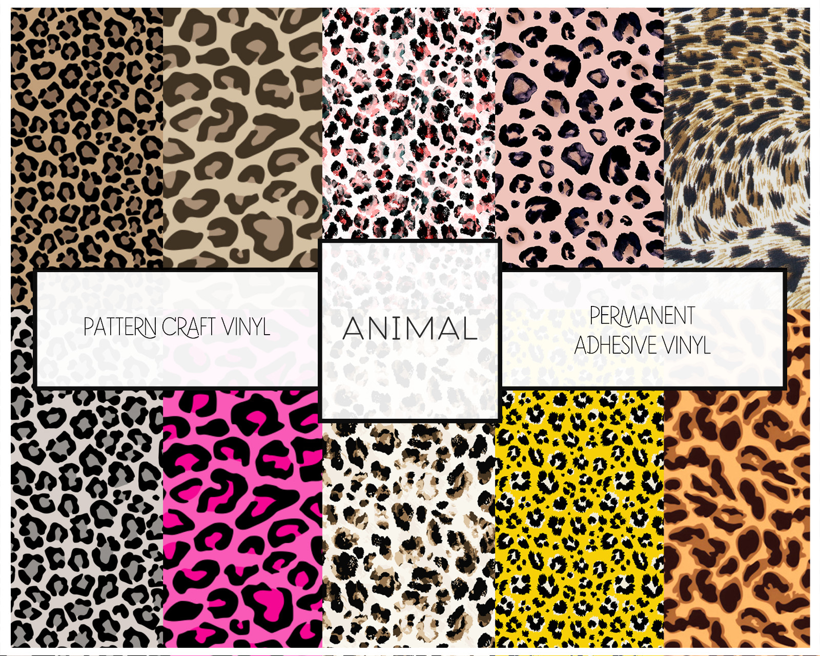 Leopard Print Vinyl Oracal 651 Animal Print Permanent Adhesive FREE SHIPPING 20+ gallery