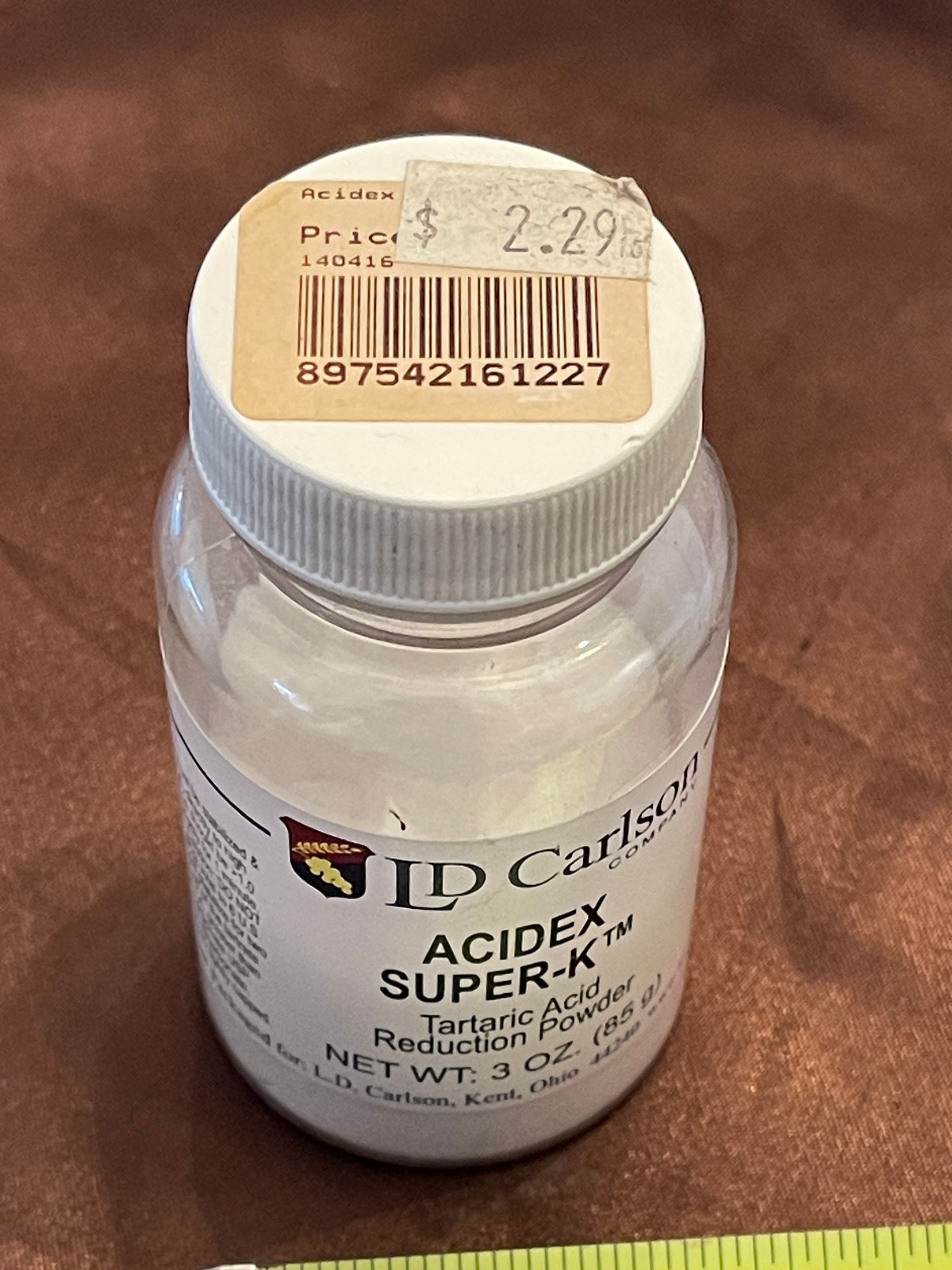 Acidex Super-K 3 Ounces for Reducing Tartaric Acid in Wine Making LD Carlson gallery
