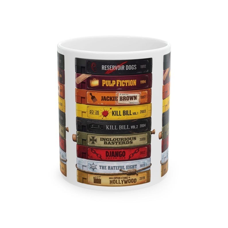 Quentin Tarantino VHS Collection Inspired Coffee Mug -Cinema Legend Edition 11oz gallery