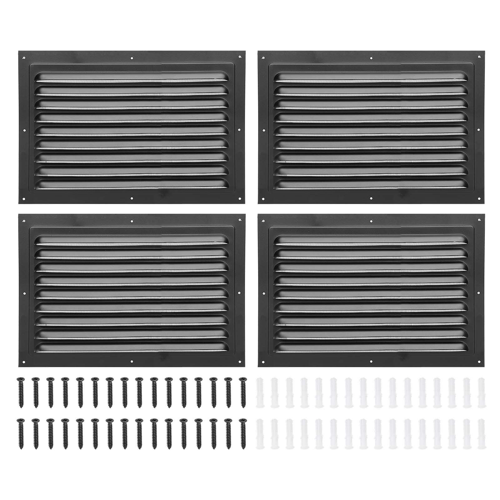 8"x12" Aluminum Gable Vent, 4Pcs Exterior Wall Outlet Vents for Attic, Black gallery
