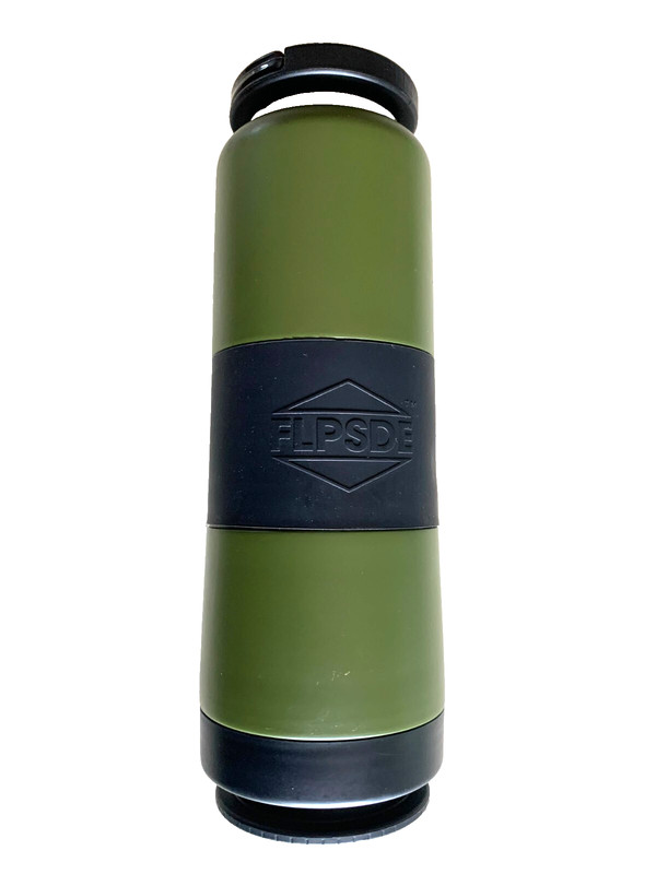 Flpsde GREEN Flipside All In One Snack Storage Dual Chamber Water Bottle 27 Oz gallery