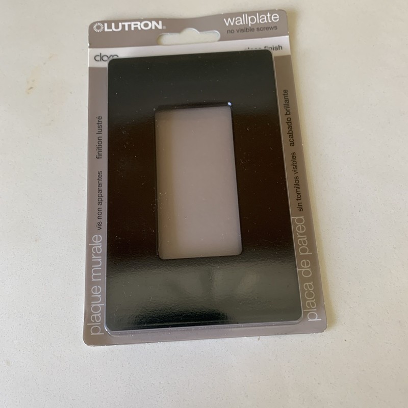 Lutron Claro Wallplate Single Gang black gloss finish no visible screws gallery