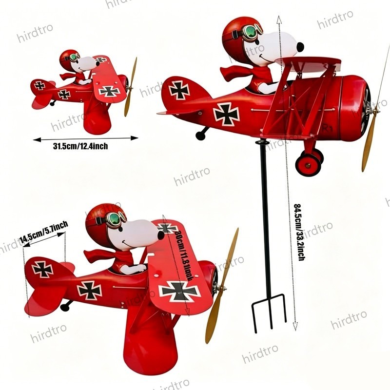 Pilot Flying Biplane Wind Spinner – Metal Garden Windmill Decor Yard Art gallery