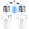 Light Socket to Plug Adapter 2 Pack, 2&3 Prong Light Bulb Outlet Socket Adapt... gallery
