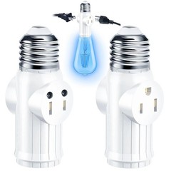 Light Socket to Plug Adapter 2 Pack, 2&3 Prong Light Bulb Outlet Socket Adapt…