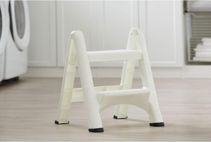 (1)-Rubbermaid Lightweight White Folding 2-Step Step Stool 420903-WHT gallery