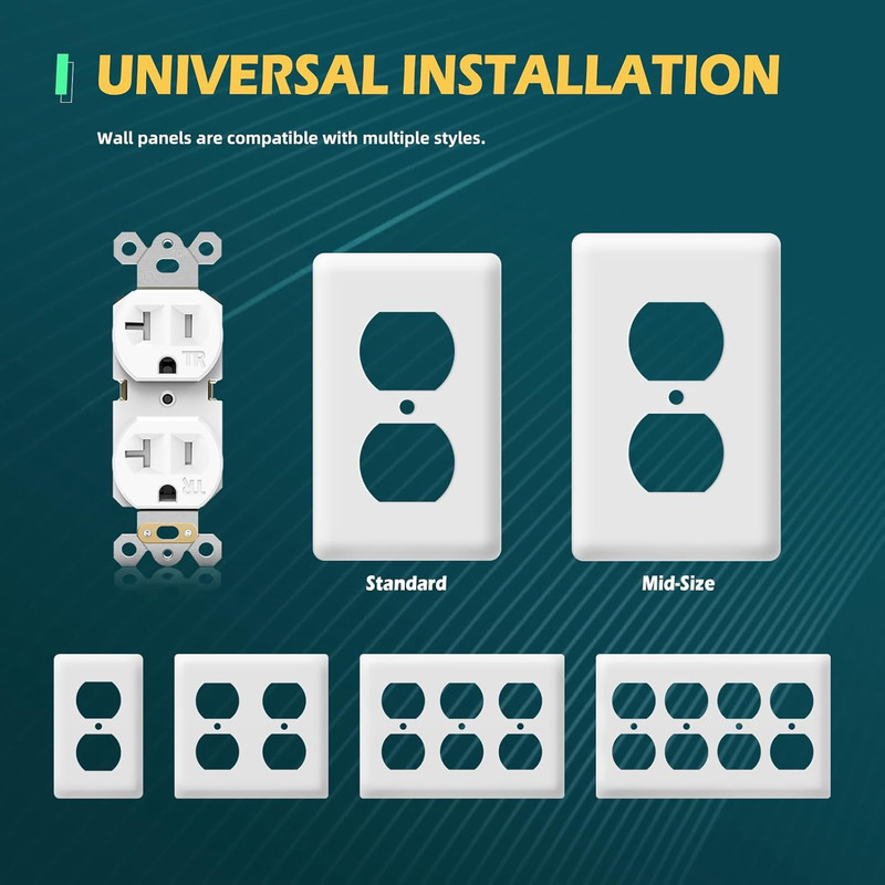 10 Pack 20A Tamper Resistant Duplex Outlet Wall Receptacle UL White TR gallery