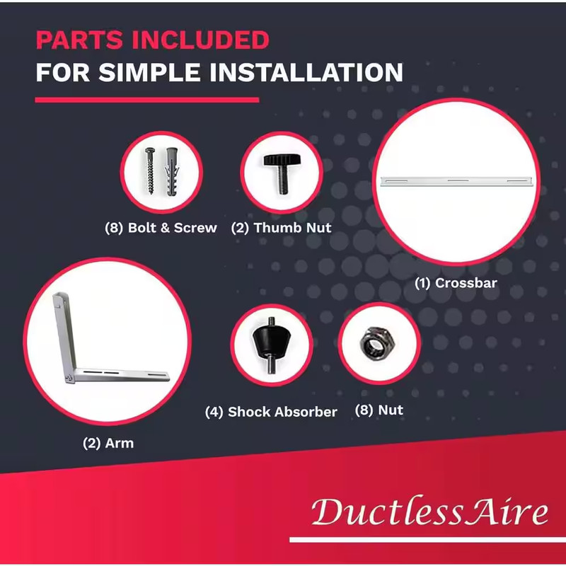 Ductless Aire Mini Split Wall Mount Bracket Outdoor AC Heat Pump 9000-36000 BTU gallery