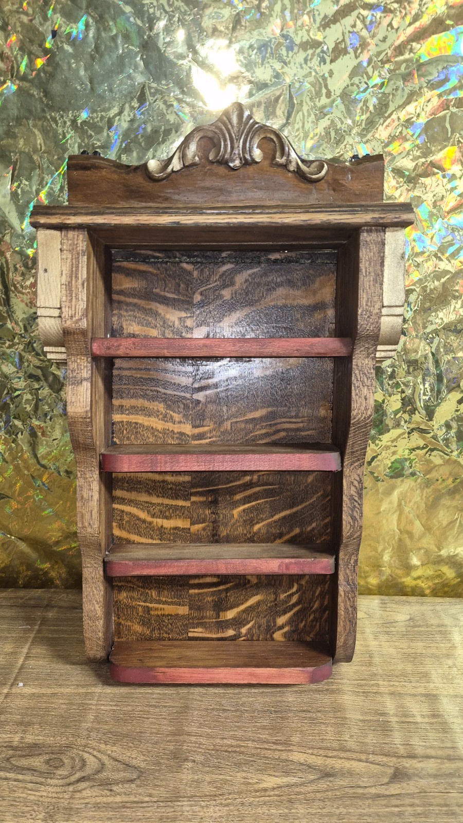 Vintage STYLE Victorian handcrafted Wooden Oak wood Shelf gallery