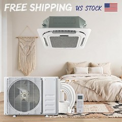 9000 BTU Ceiling Cassette Mini Split Air Conditioner Ductless Cooling & Heating