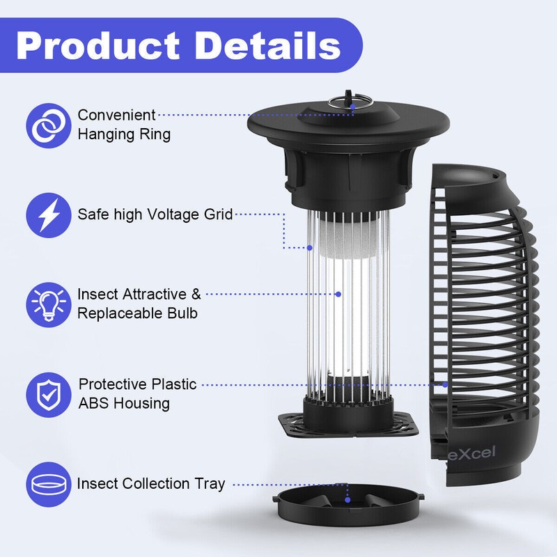 Mosquito Fly Bug Insect Zapper Killer Electronic Light Trap Lamp Indoor Outdoor gallery