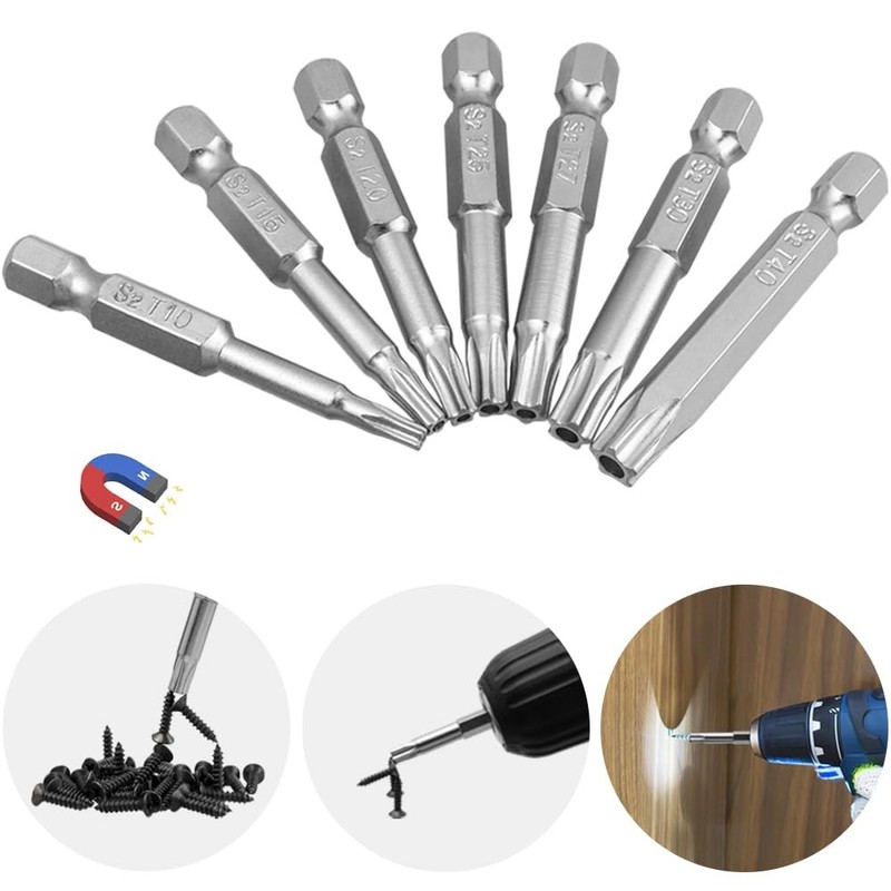 14Pcs 5 Point Torx Security Bits Magnetic 5 Point Star Tamper Proof Bit Set 1/4" gallery