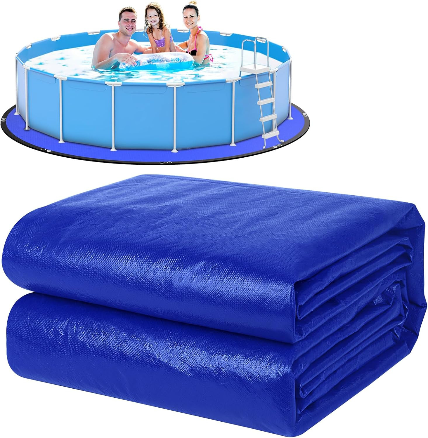 12FT round Pool Ground Cloths,12 X 12 Mesh Count Heavy Duty Pool Liner Pad, Anti gallery