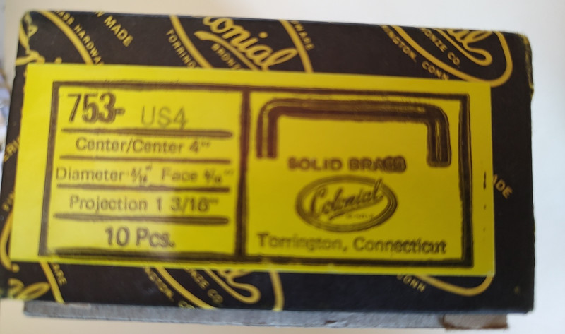COLONIAL BRONZE #753-US4 WIRE PULL, NATURAL SATIN SOLID BRASS, 4" C-C gallery