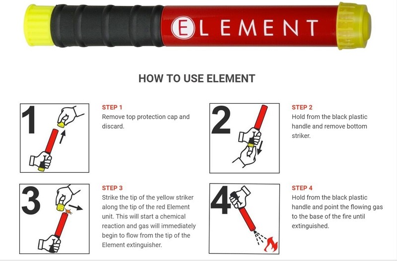 ELEMENT E50 Fire Extinguisher 40050, 50 sec Free Magnet Mounts+ Safety Tool gallery
