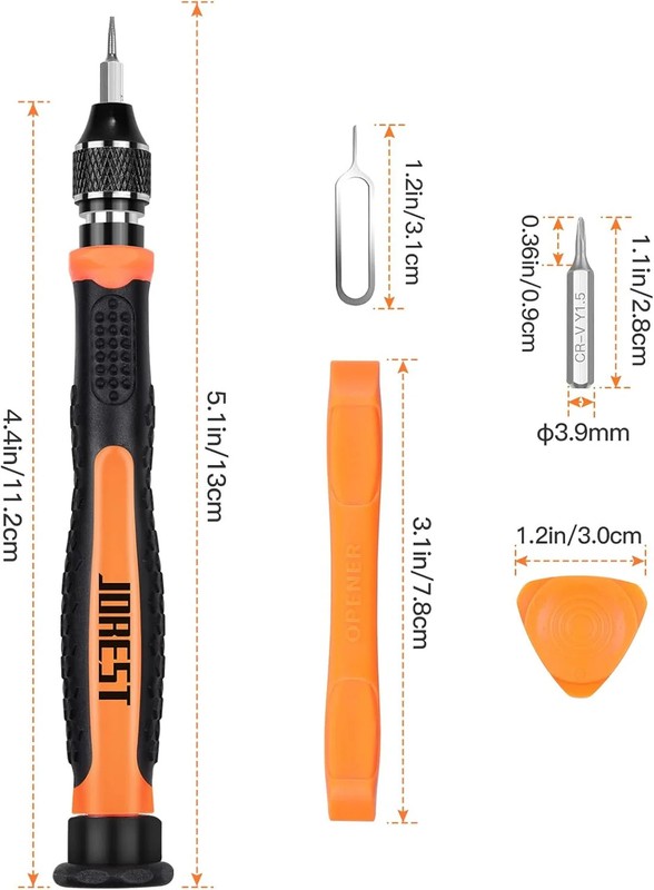 JOREST 24Pcs Small Precision Screwdriver Set with Torx T5 T6 T8 T9, Y00, Star P5 gallery