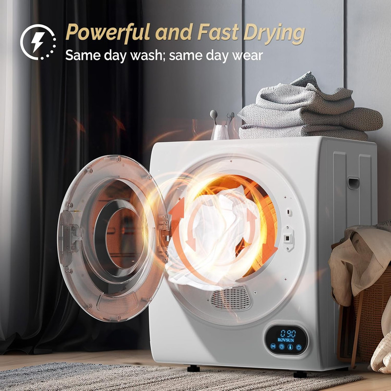 Portable Clothes Dryer, 110V 850W High End Front Load Laundry Tumble Dryer, 1.5 gallery