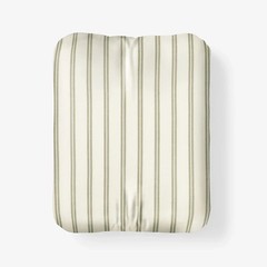 Cotton Percale Fitted Sheet – Moss Green Stripe, Queen