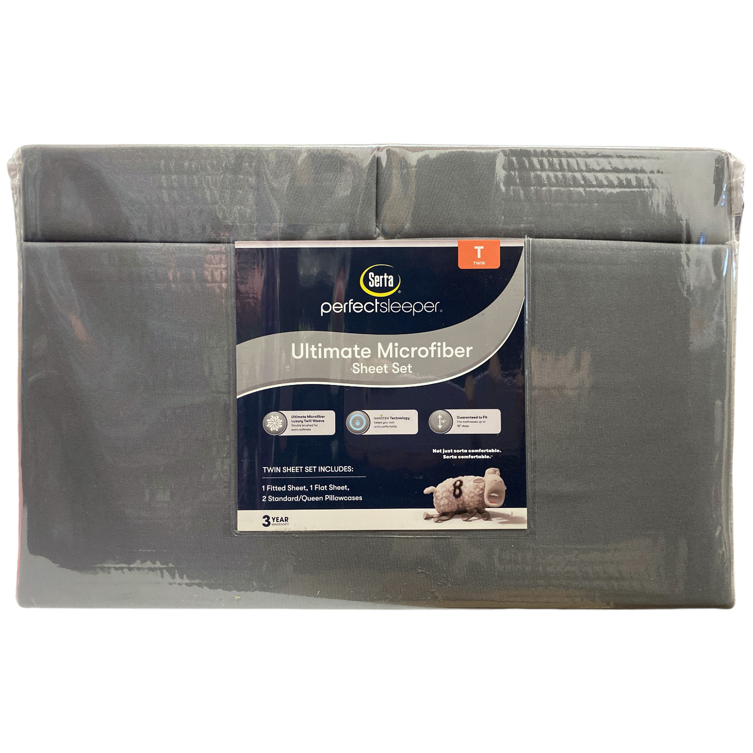 Serta Perfect Sleeper Ultimate Microfiber 4 Piece Sheet Set, Grey, Twin gallery