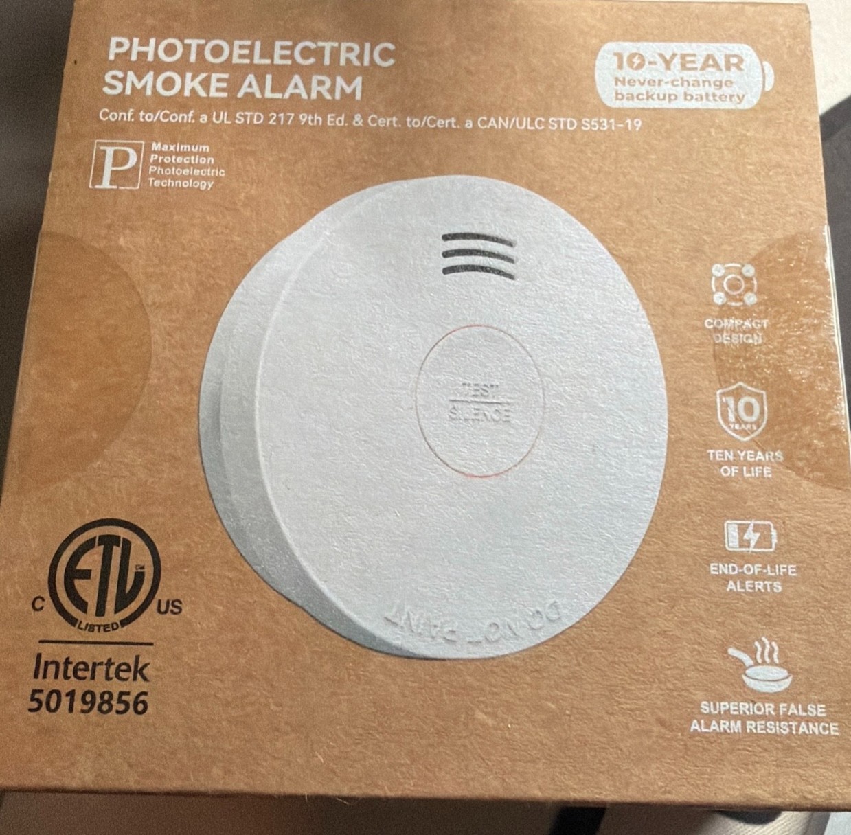 BRAND NEW/SEALED Intertek Photoelectric Smoke Alarm 1PC GS525A-MG gallery