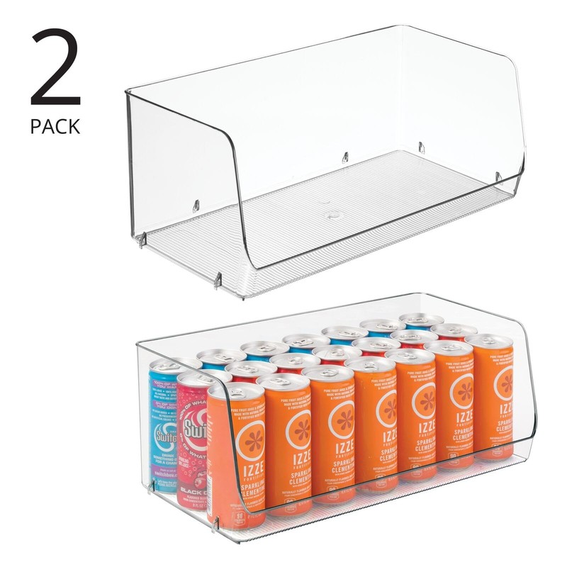 mDesign Modern Stackable Plastic Open 7.75 x 15 x 6.25 (Pack of 2), Clear gallery