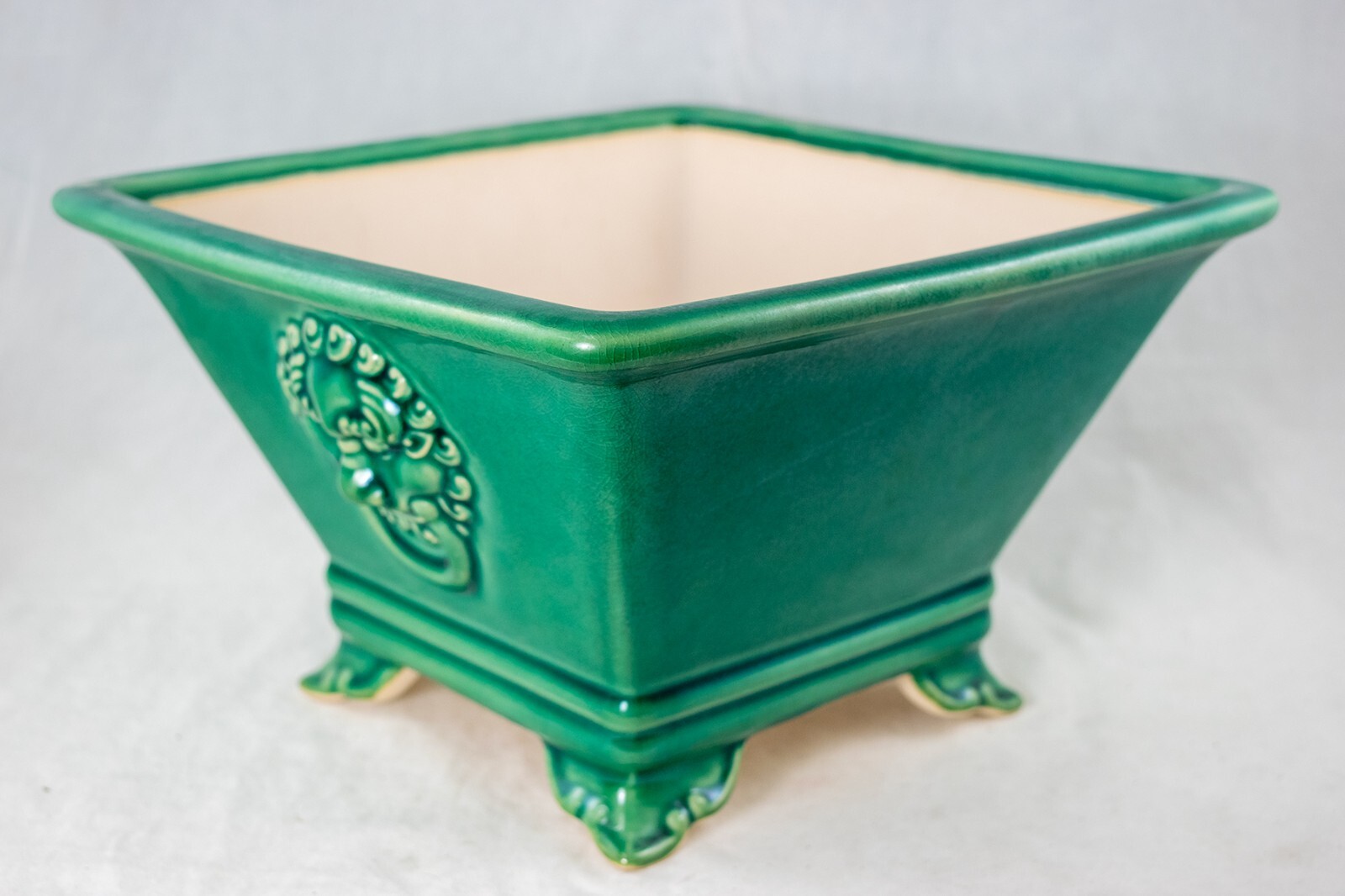 Fine Square Green Cactus & Succulent Planter, Bonsai Pot + Mesh - 10"x 10"x 6" gallery