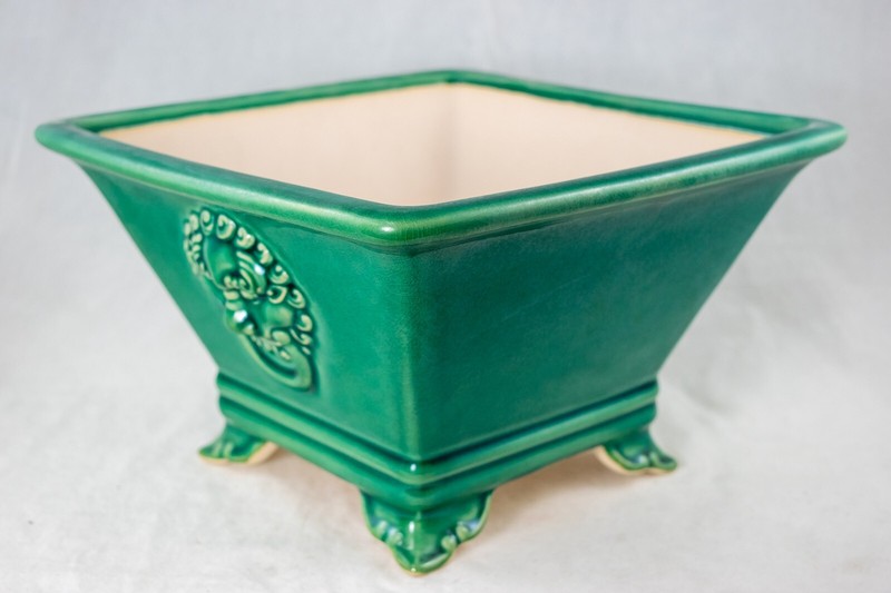 Fine Square Green Cactus & Succulent Planter, Bonsai Pot + Mesh - 10"x 10"x 6" gallery
