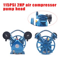 2 Piston Air Compressor Head Pump V Style Twin Cylinder Single Stage 2HP 115PSI