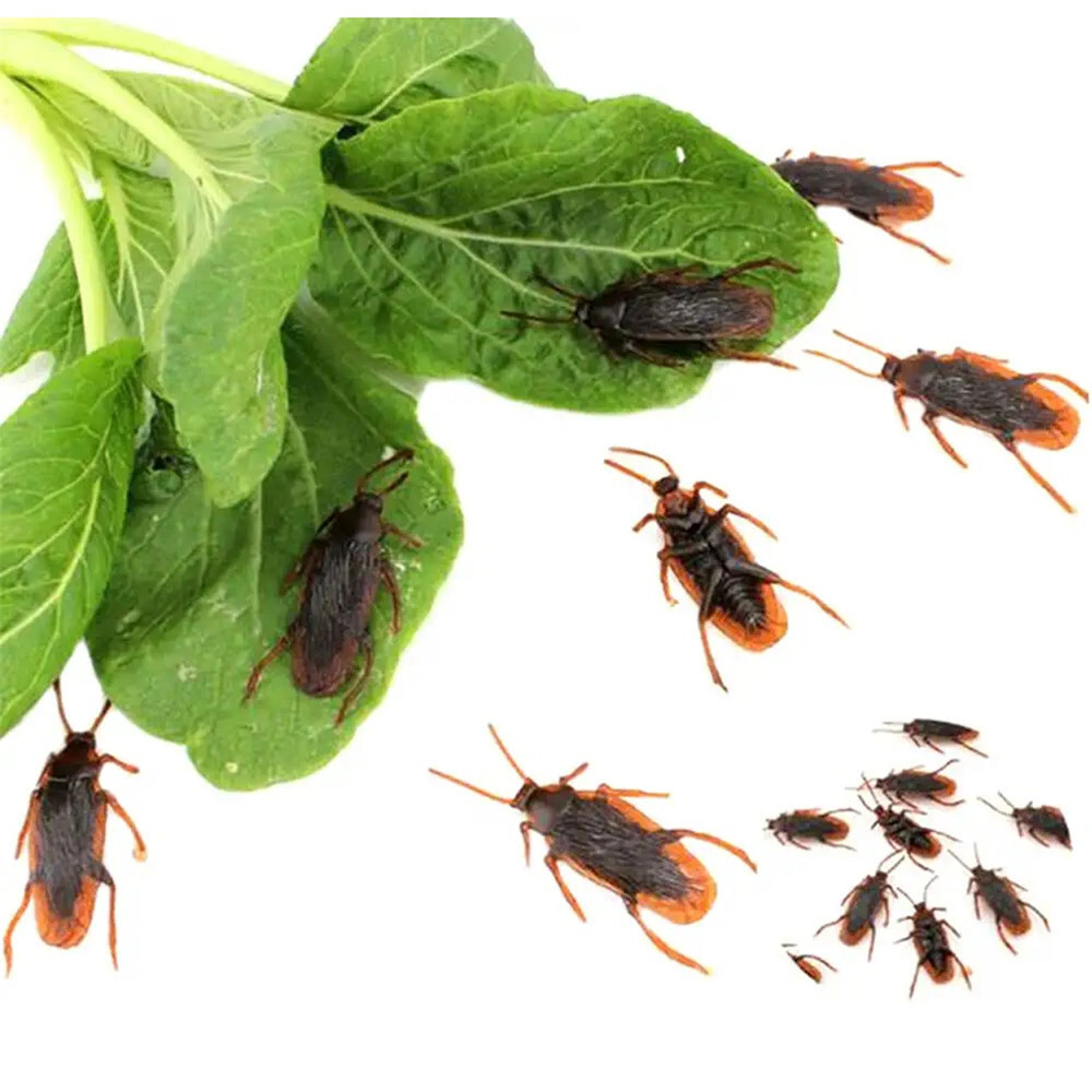 Prank Cockroaches Realistic Cock Roach Rubber Fake Creepy Bugs Gag Toy Joke 40pc gallery