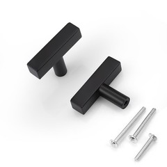 6 Pack Single Hole 2″ Black Drawer Knobs and Pulls, Matte Black Cabinet Knobs…