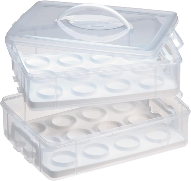 Plastic Snap 'N Stack 2-Layer Cookie, Cake, Cupcake and Brownie Storage Carri... gallery