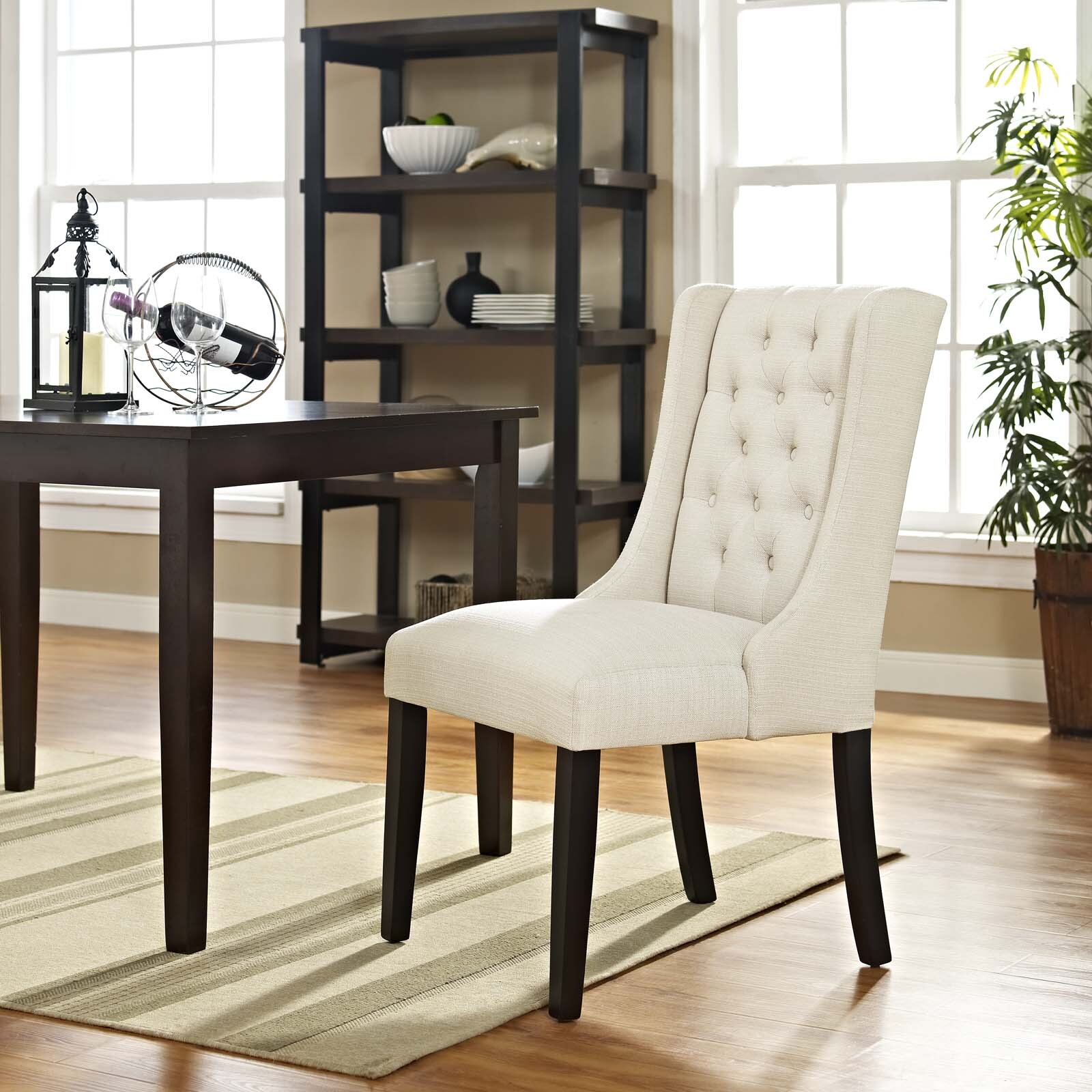 Modway Tufted Upholstered Fabric Parsons Dining Chair in Beige gallery