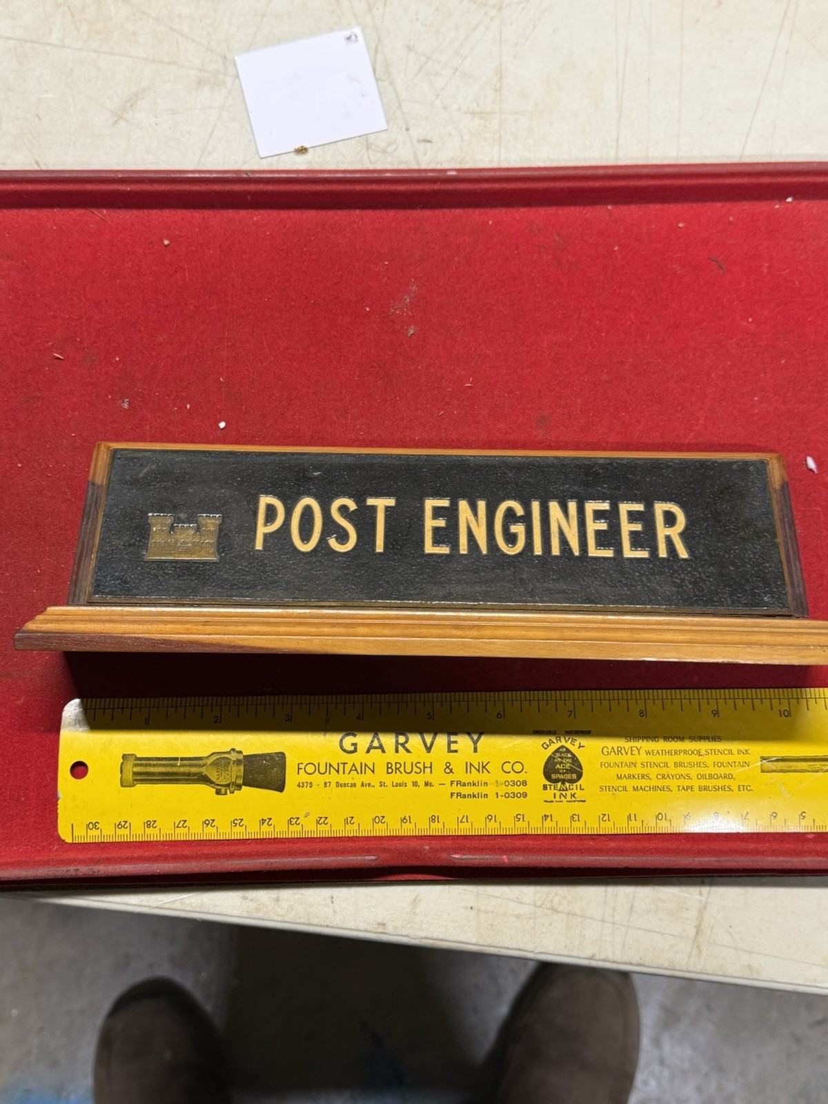 Post Office Engineer Desk Top Wood Sign Debossed Painted Wood gallery