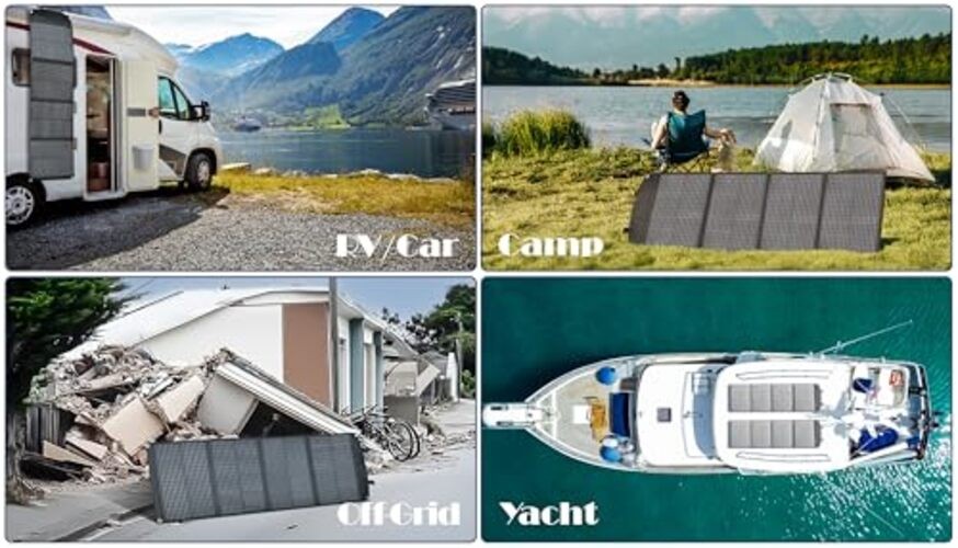 100W Portable Solar Panel Kit 18V/6A,9lb Foldable Briefcase Solar 64"L x 22"W gallery