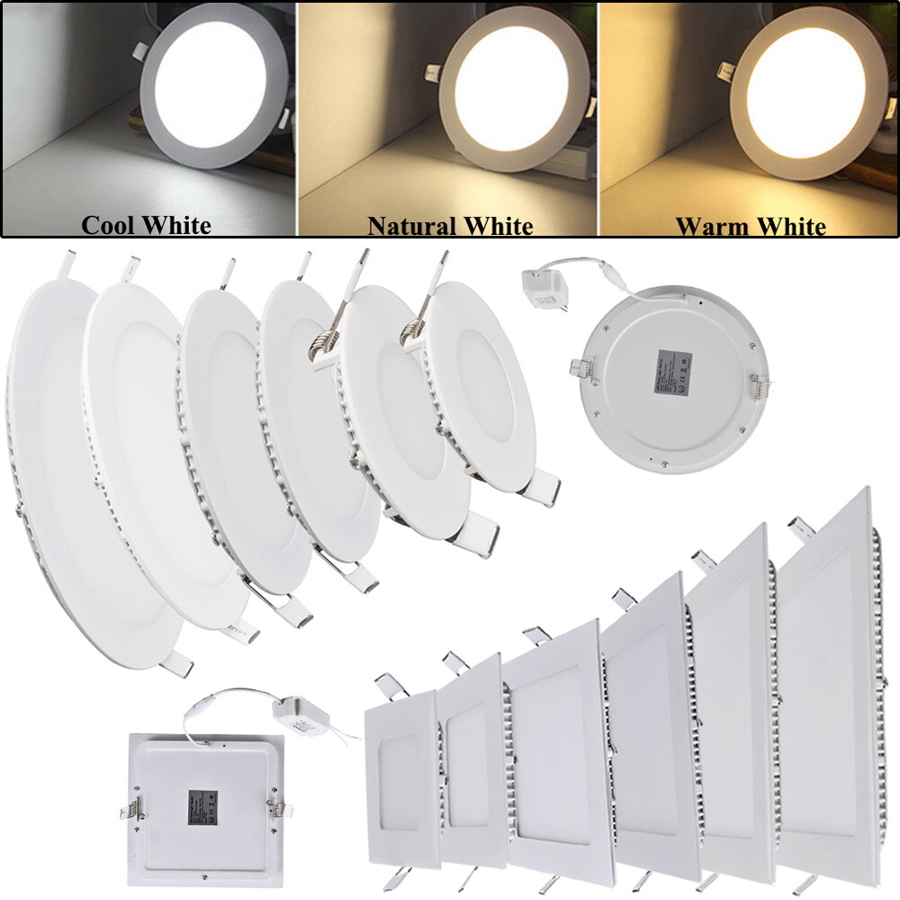 Recessed LED Panel Lights Lighting 6W 9W 12W 15W 18W 24W Ceiling Lamps Fixtures gallery
