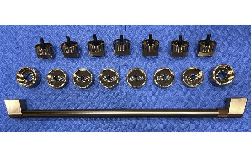 CAFE/GE BRUSHED BRONZE HANDLE/KNOB KIT @CXPR6HKPTBZ FOR PRO RANGES,C-pics & desc gallery