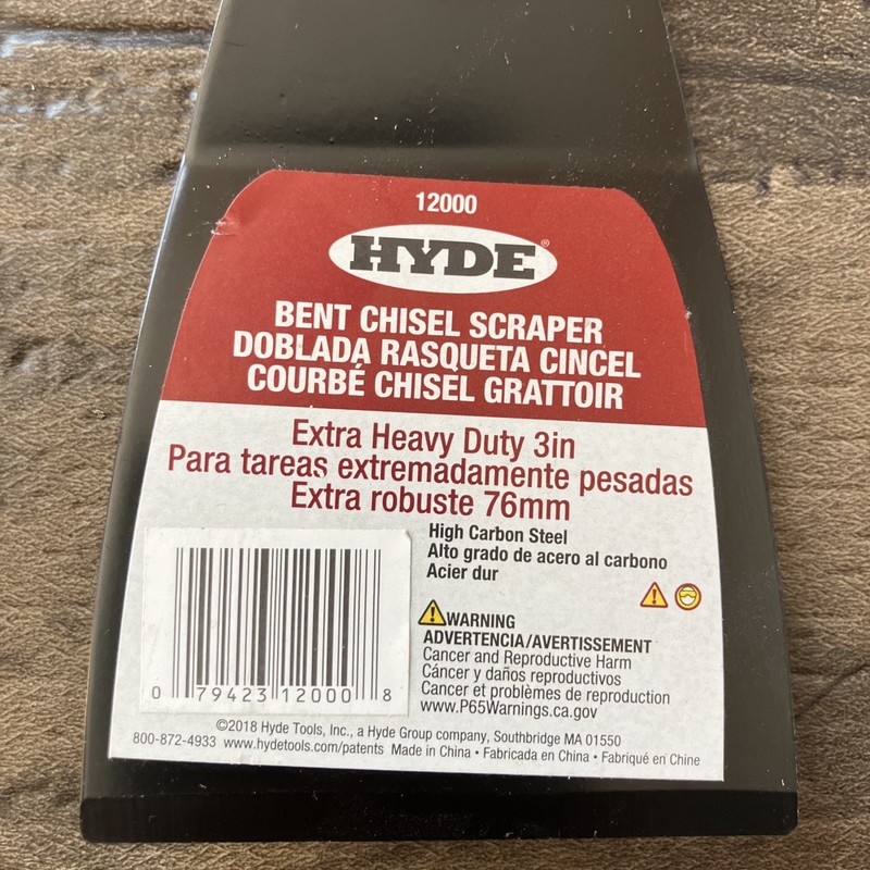 Bent Chisel Scraper 3” Heavy Duty Hyde 12000 HCS Blade Black Contour-Grip gallery
