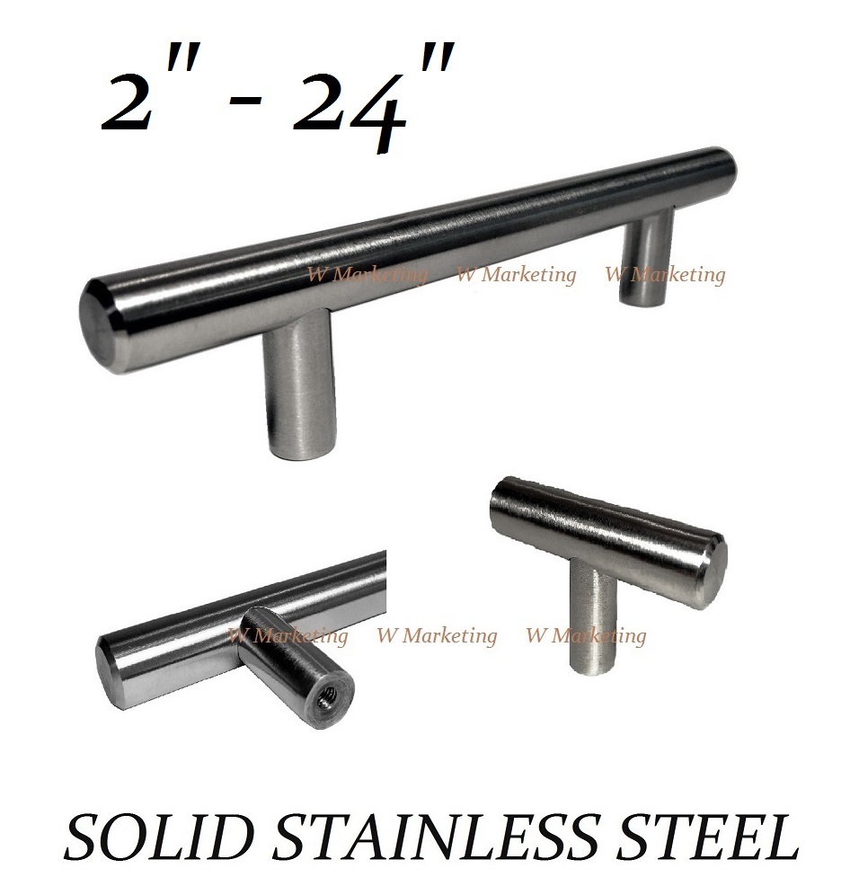 SOLID Stainless Steel Bar Handle Pull Cabinet Door Drawer 1/10/25/50 Pack KP01 gallery