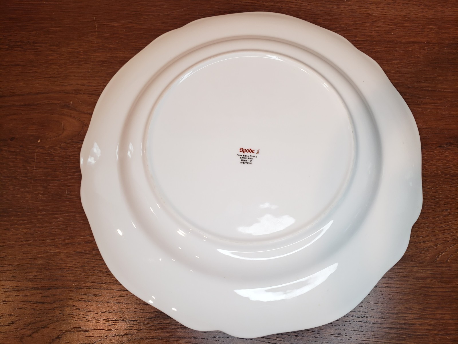 Spode Bone China England SHEFFIELD R568 Dinner Plate Scalloped Gold Trim 11" gallery