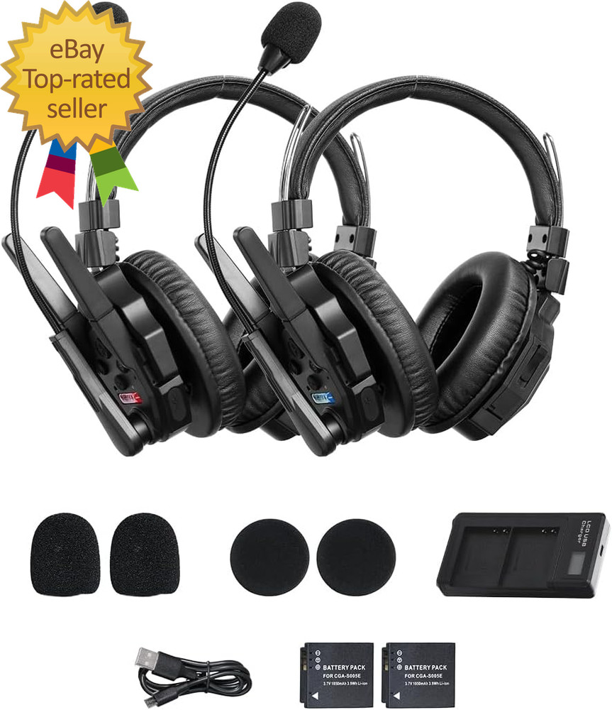 XTALK Xmax2 Wireless Intercom Headset System 2.4Ghz 1640 Feet 500 Meters Dua