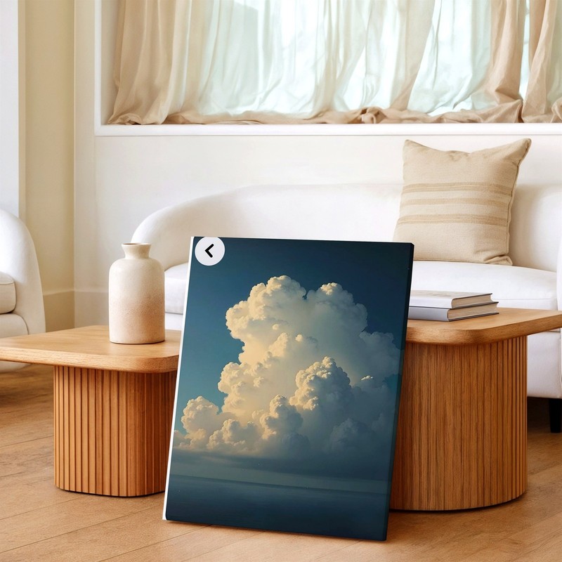 Wall Art Dramatic Cloudscape Over Calm Ocean Blue Sky Nature Poster Print Decor gallery