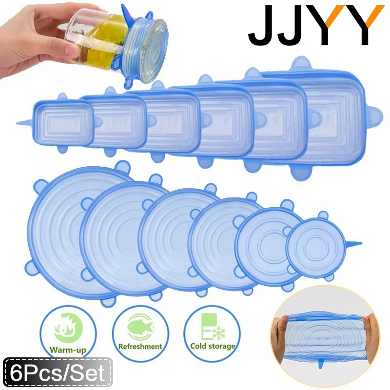 Silicone Stretch Lids Reusable Universal round Square Silicone Food Wrap Bowl Po gallery